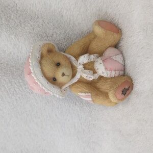 Cherished Teddies Pink and Cream Patchwork Bear Figurine